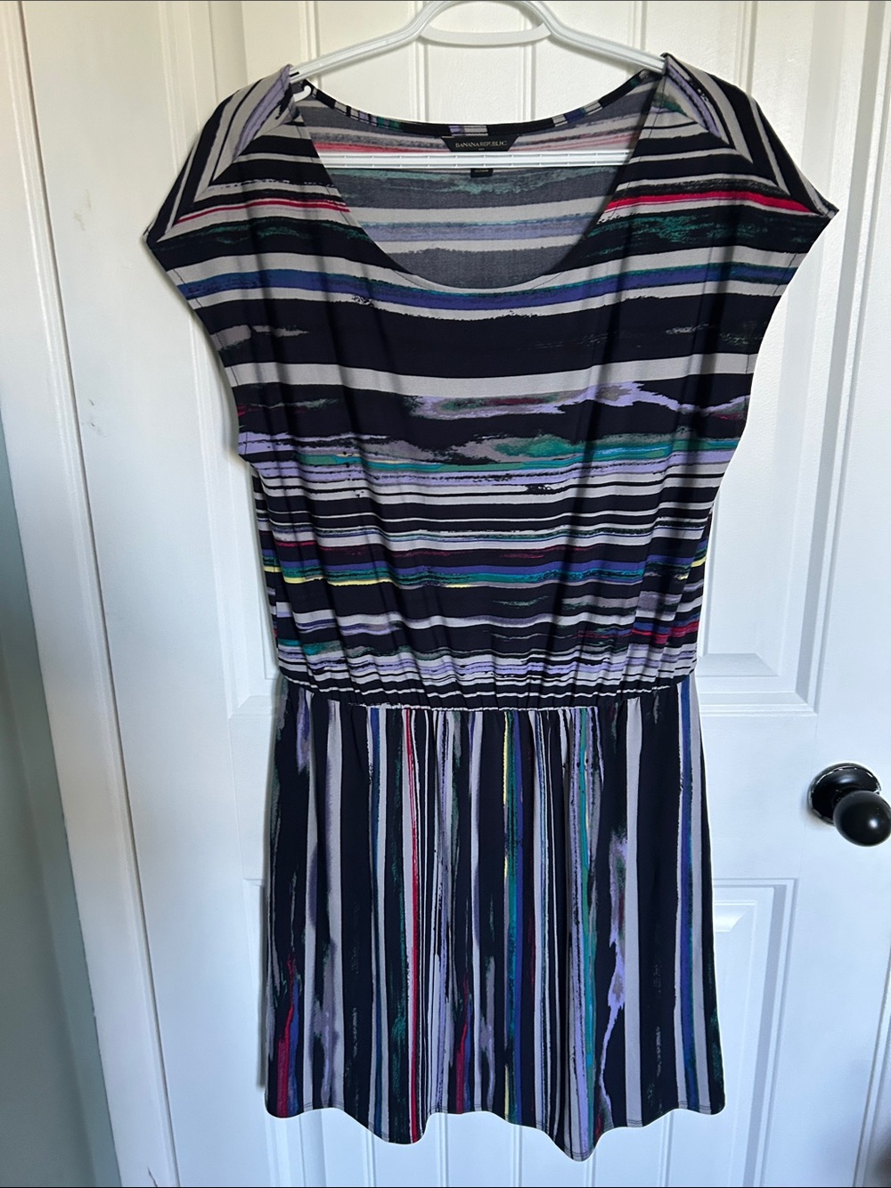 Women's Striped Scoop Neck Dress - Multicolor